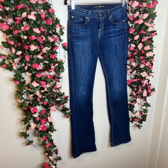 🌹Big Star 1974 Hazel Mid Rise Boot Jeans Dark Wash Blue Women’s 27L Casual - Picture 2 of 11
